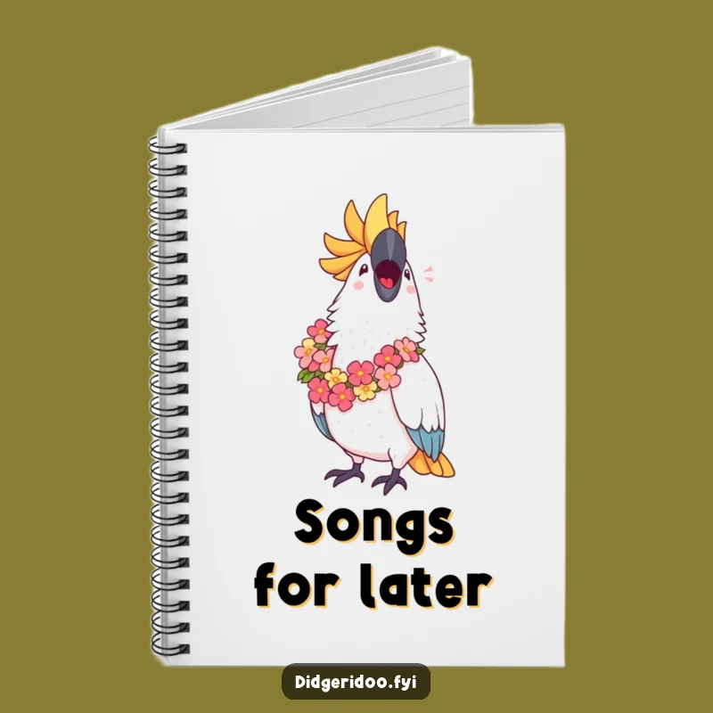 Funny Cockatoo Lei Notebook: Jot Down Melodies with this Joyful Tropical Bird