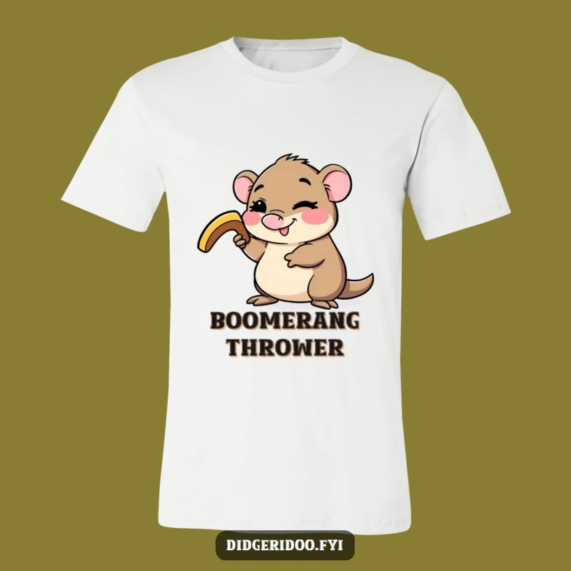 Funny Platypus Boomerang T-Shirt - Winking Aussie Critter Tee for Fun Gifts