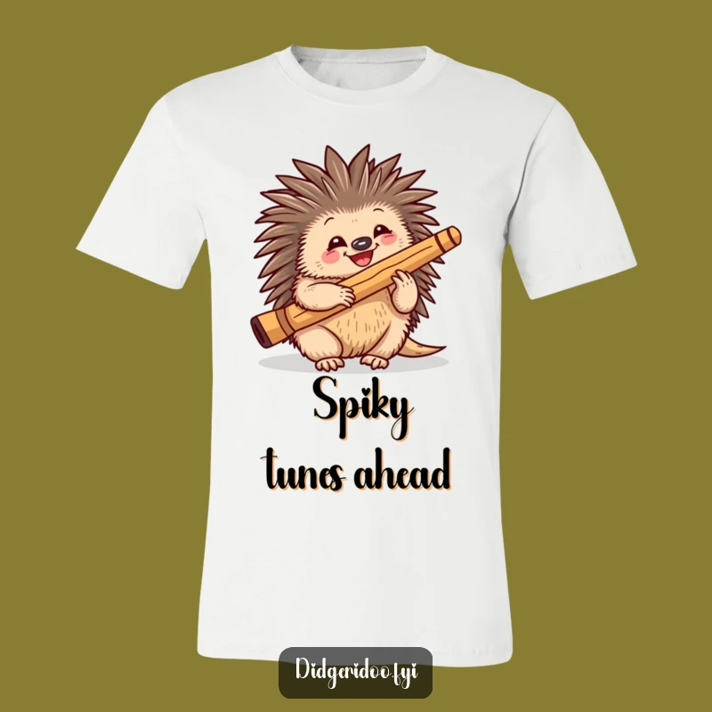 Funny Echidna Didgeridoo T-Shirt - Playful Wildlife Character Tee for Fun Goers