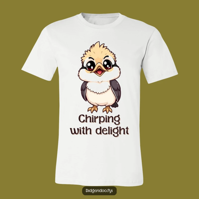 Funny Kookaburra T-Shirt: Grinning Bird Looking Up, Comical Aussie Apparel
