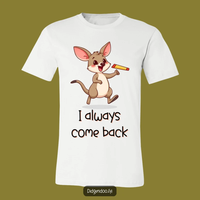 Funny Wallaby Boomerang Hop T-Shirt: Cheeky Aussie Animal Tee for Laughs