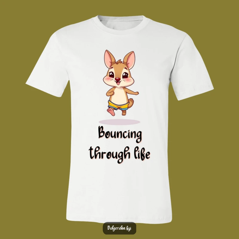 Funny Wallaby Shorts T-Shirt, Curious Hopper Tee, Playful Animal Gift