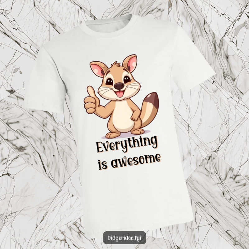 Funny Wallaby T-Shirt: A happy wallaby enthusiastically gives a thumbs up with a huge smile, embodying pure delight.