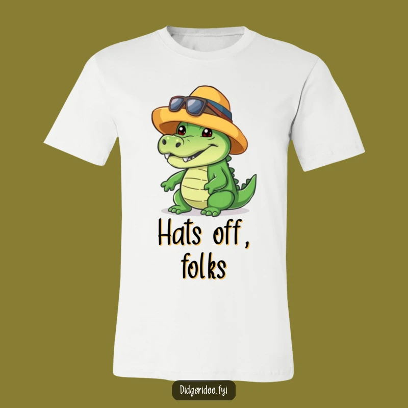 Funny Crocodile T-Shirt: Cool Hat Grin, Stylish Reptile, Ideal Funny Gift!