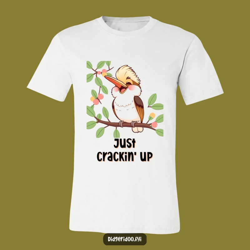 Funny Kookaburra Laughing Tee: Jubilant Aussie Bird T-Shirt, Humorous Gift