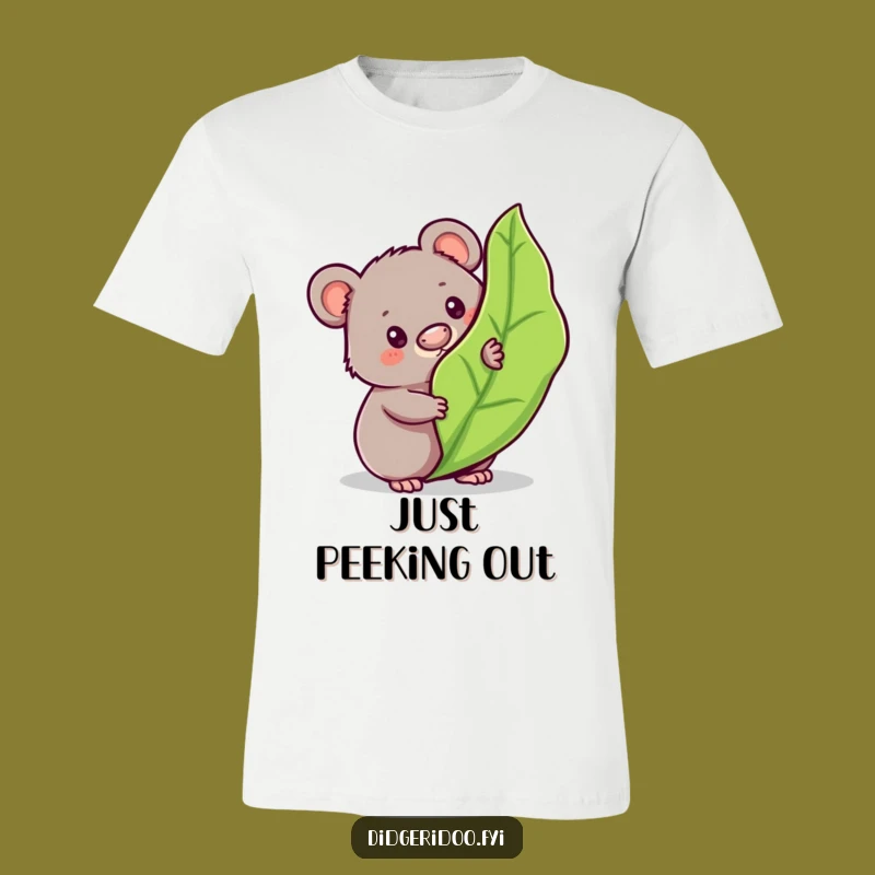 Funny Wombat Peeking T-Shirt: Wear Your Curiosity with a Grin