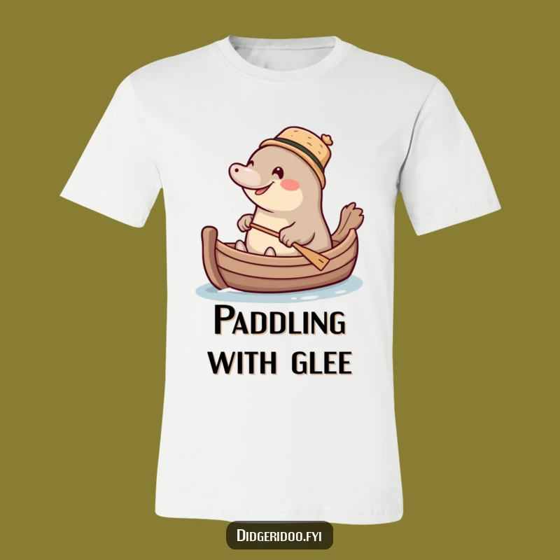Funny Platypus Cork Hat T-Shirt: Giggling Paddler Style, Hilarious Animal Apparel Gift