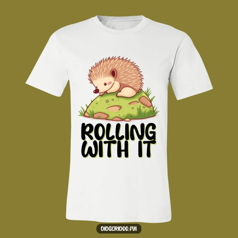 Funny Echidna Rolling T-Shirt - Playful Animal Tee for Fun Lovers