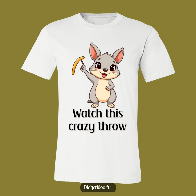 Funny Wallaby Boomerang T-Shirt: Cheerful Aussie Gift for Adventurers