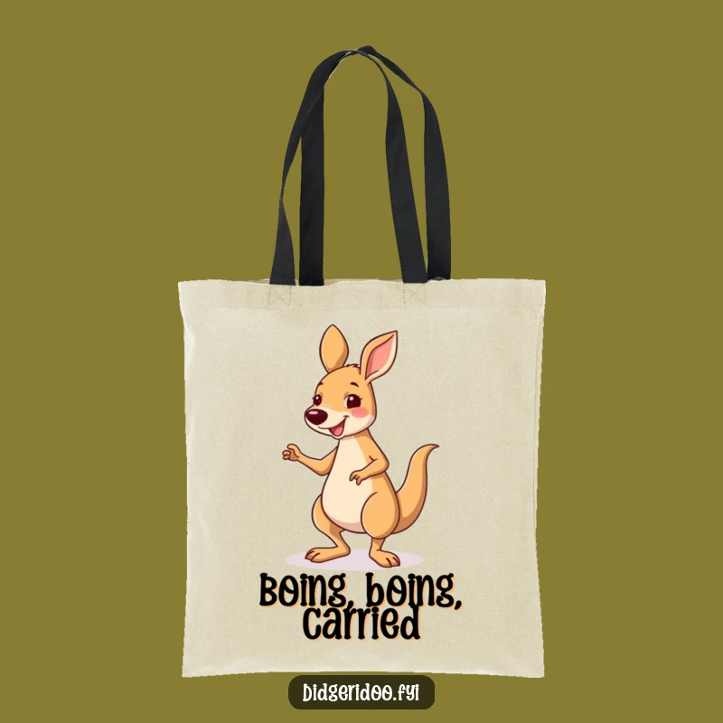 Funny Kangaroo Jig Tote Bag - Smiling Carryall for Lively Adventures