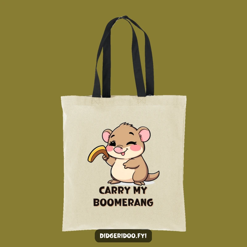 Funny Platypus Boomerang Tote Bag - Winking Aussie Critter Style for Quirkky Errands