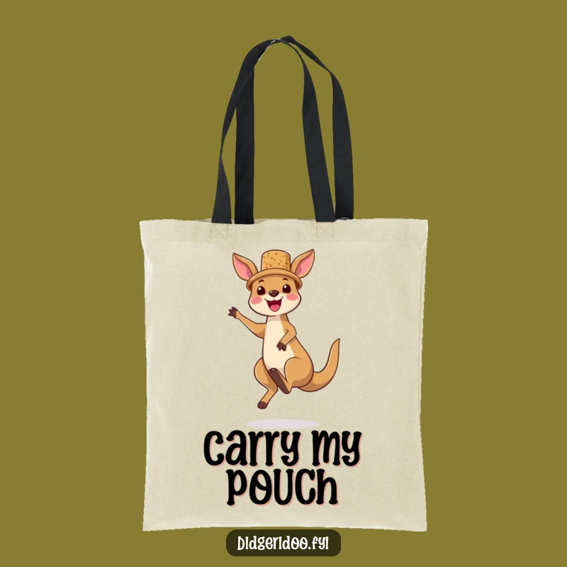 Funny Kangaroo Cork Hat Tote Bag - Joyful Jumper Style for Aussie Adventures