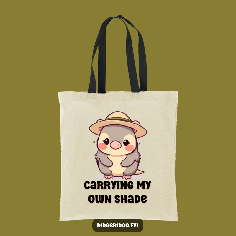 Funny Platypus Hat Tote Bag: Shy Character Accessory for Daily Use