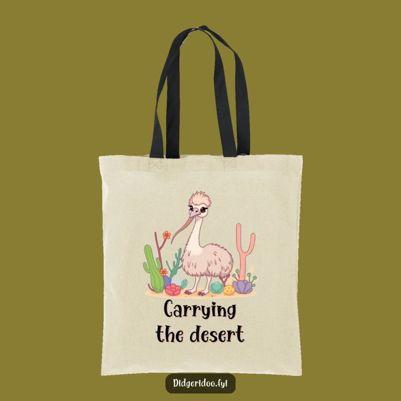 Funny Emu Desert Tote Bag: Curious Long Neck Carryall Gift