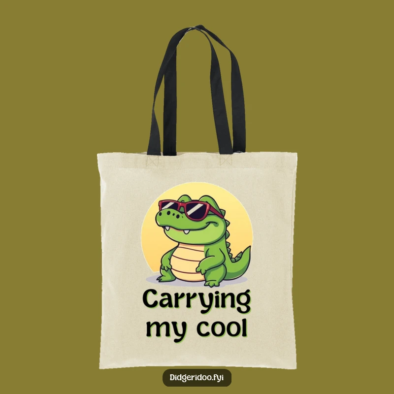Funny Crocodile Tote Bag: Carry Your Sunshine with a Grin!