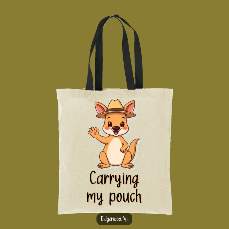 Funny Kangaroo Tote Bag: Happy Waving Aussie, Stylish and Hilarious Carry-all