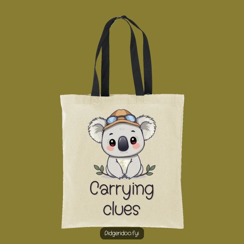 Funny Koala Detective Tote Bag - Carry Your Clues & Essentials!