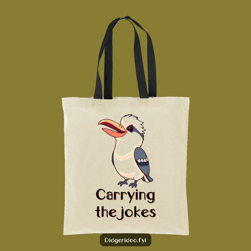 Funny Kookaburra Laugh Tote Bag: Cheerful Bird Carryall Gift