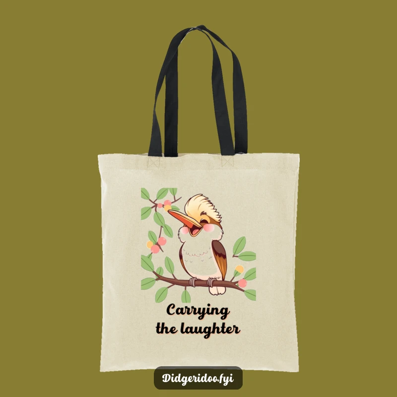 Funny Kookaburra Laughing Tote: Jubilant Aussie Bird Bag, Humorous Gift