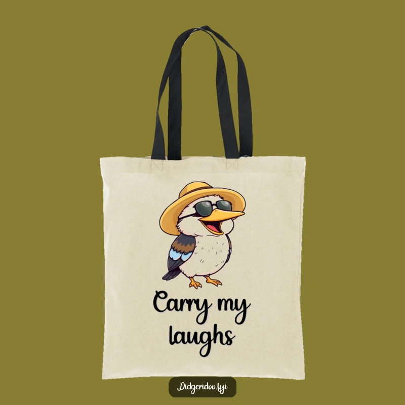 Funny Kookaburra Sun Hat Tote Bag - Carry Your Cheer with Laughter, Perfect Gift
