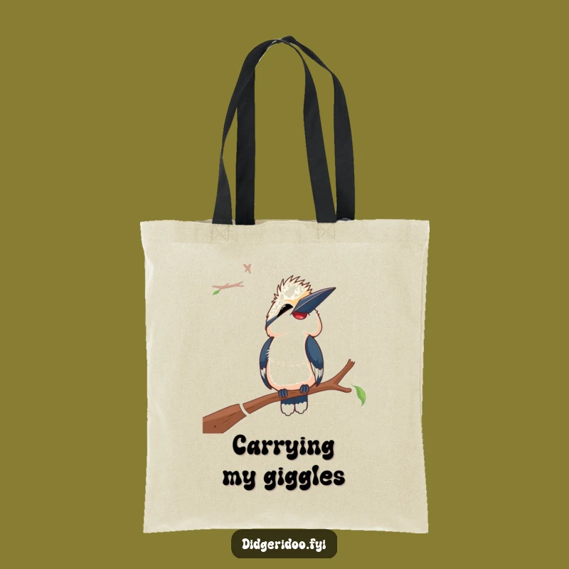 Funny Laughing Kookaburra Tote Bag: Aussie Humor Carry-All, Perfect Gift