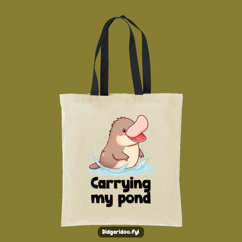Funny Platypus Splash Tote Bag: Jovial Water Animal Carryall Gift