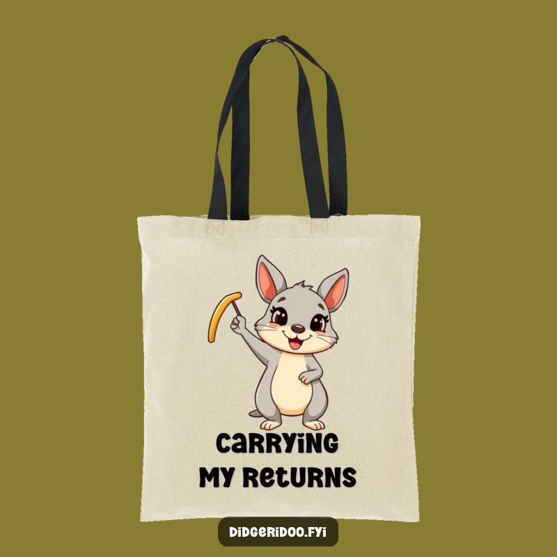 Funny Wallaby Boomerang Tote Bag: Cheerful Aussie Gift for Everyday