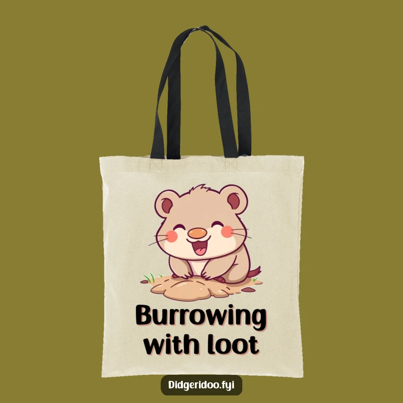 Funny Wombat Digging Tote Bag: Carry Your Essentials with Hilarious Outback Style