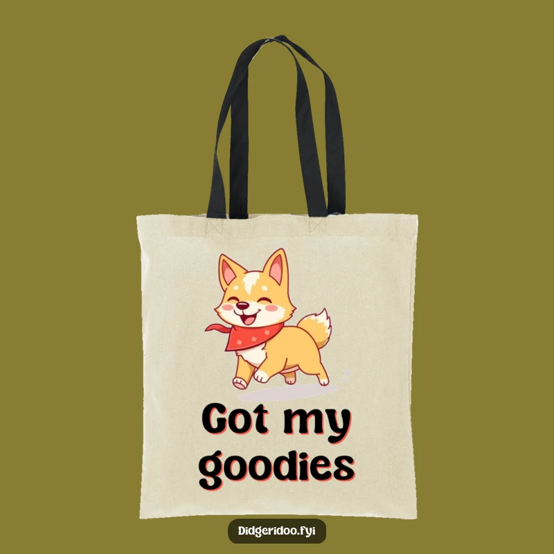 Funny Dingo Bandana Tote Bag: Playful Pup Carry-All Gift