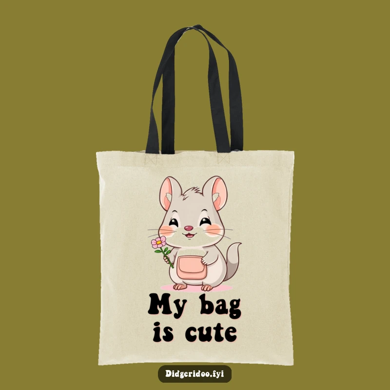 Funny Bilby Flower Tote Bag: Carry Your Essentials with this Sweet Marsupial