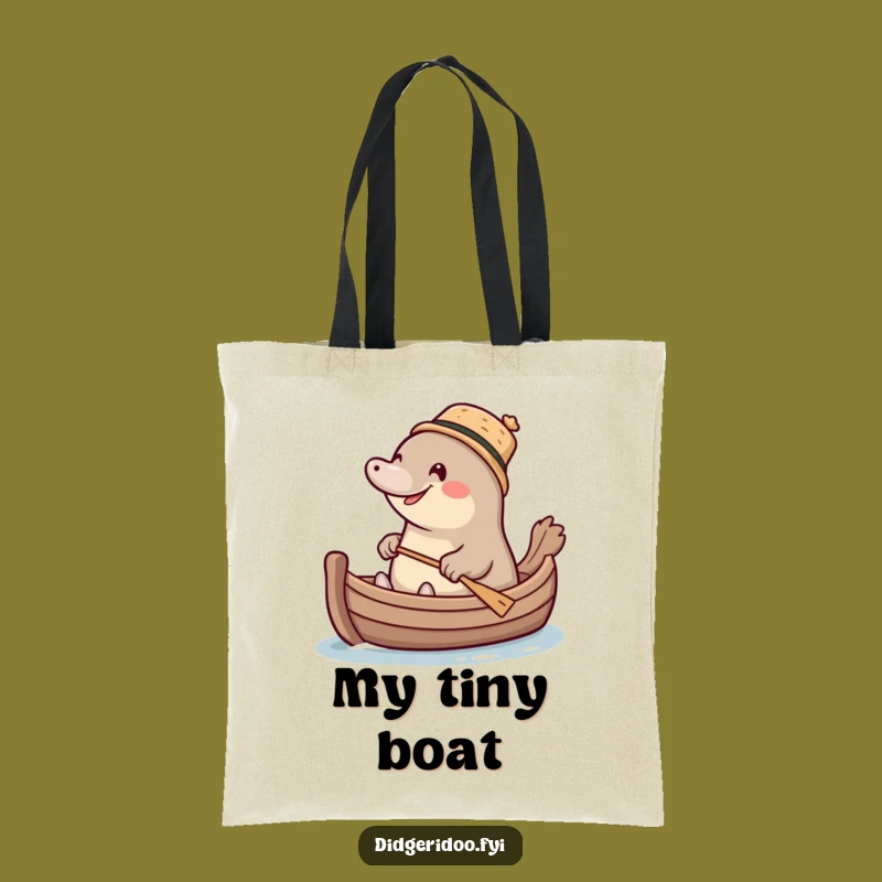 Funny Platypus Boat Tote Bag: Cork Hat Carry-All, Hilarious Animal Gift